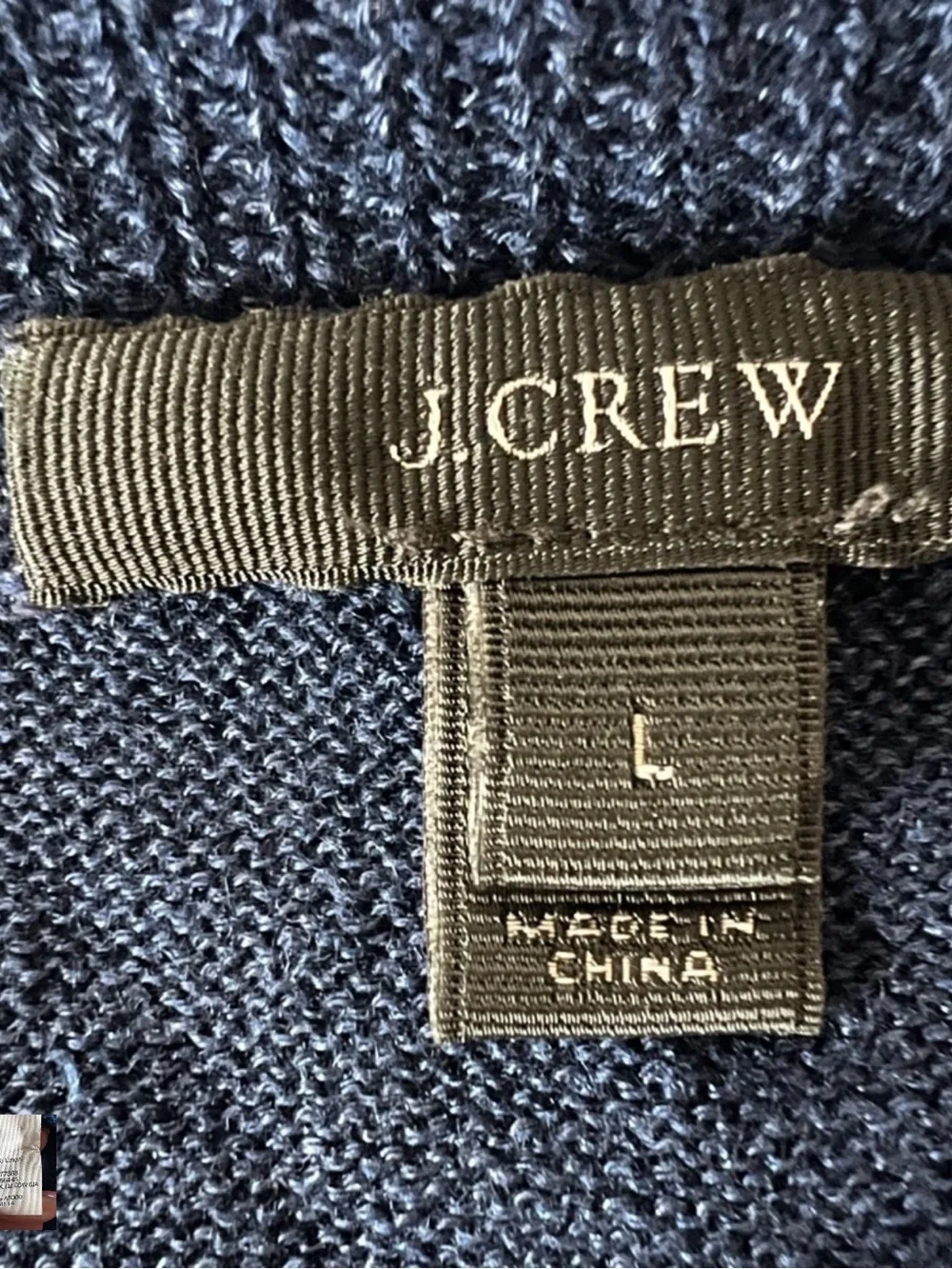 J. Crew linen blue drop shoulder pull over sweater large spring transitional